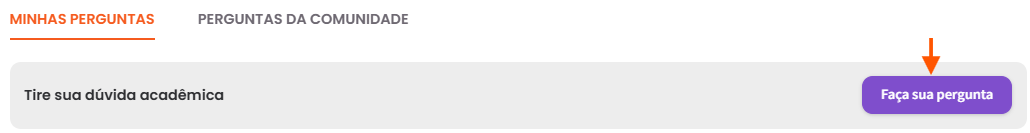exemplo da tela de faça sua pergunta