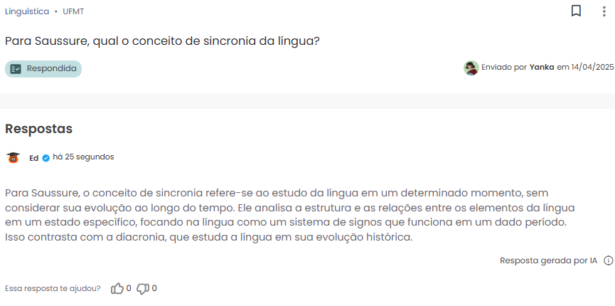 exemplo de pergunta respondida pela IA